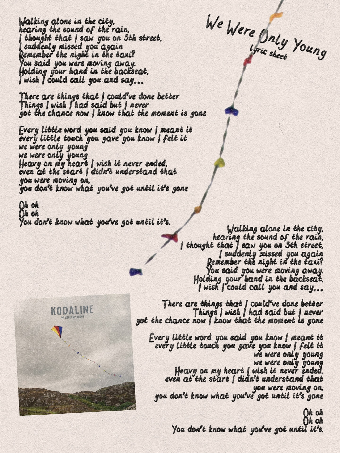 We Were Only Young lyrics…